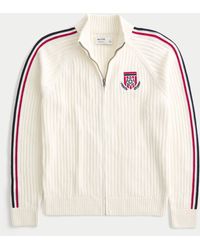 Hollister - Relaxed Zip-up Soccer Emblem Sweater - Lyst