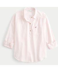 Hollister - Easy Cotton Popover Shirt - Lyst