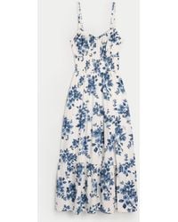 Hollister - Smocked Waist Crisscross Back Midi Dress - Lyst