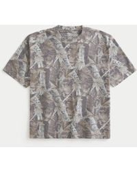Hollister - Boxy Heavyweight Camo Crew T-shirt - Lyst