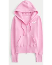 Hollister - Hollister Feel Good Zip-up Logo Graphic Hoodie - Lyst