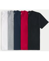 Hollister - T-Shirt mit V-Ausschnitt und Symbol im 5er-Pack - Lyst