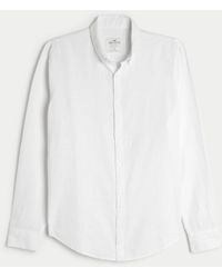 Hollister - Long-sleeve Linen Blend Button-through Shirt - Lyst