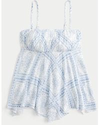 Hollister - Strapless Handkerchief Hem Top - Lyst