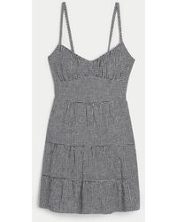 Hollister - Open Back Linen Blend Mini Dress - Lyst