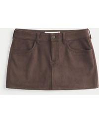 Hollister - Low Rise Miniskort aus Wildlederimitat. - Lyst