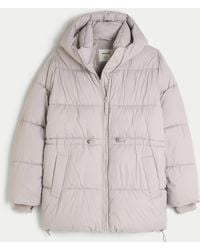 Hollister - Hooded Puffer Coat - Lyst