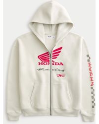 Hollister - Boxy Zip-up Honda Racing Graphic Hoodie - Lyst