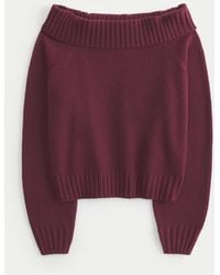 Hollister - Easy Foldover Off-the-shoulder Sweater - Lyst