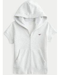 Hollister - Hollister Feel Good Short-sleeve Zip-up Hoodie - Lyst