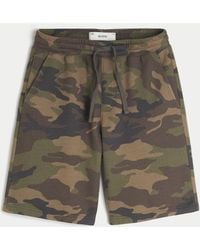 Hollister - At-the-knee Camo Baggy Fleece Shorts - Lyst
