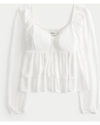 Hollister - Easy Twist Bust Babydoll Top - Lyst