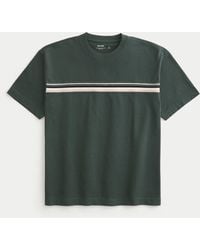 Hollister - Boxy Heavyweight Cotton Striped Crew T-shirt - Lyst