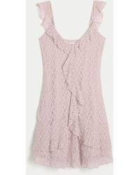 Hollister - Lace Ruffle Mini Dress - Lyst
