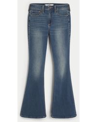 Hollister - Curvy High-rise Medium Wash Flare Jeans - Lyst