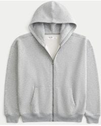 Hollister - Boxy Zip-up Hoodie - Lyst