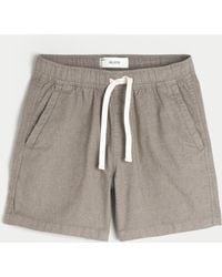 Hollister - Mid-thigh Linen-blend Pull-on Shorts - Lyst