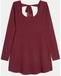 Hollister - Tie Back Babydoll Sweater Mini Dress - Lyst