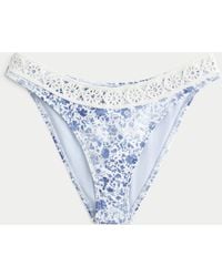 Hollister - Crochet-style Trim Cheeky Bikini Bottom - Lyst