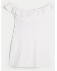 Hollister - Schulterfreies A-Linien-Minikleid mit Rüschen - Lyst