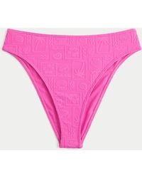 Hollister - Curvy High-waist Jacquard Cheeky Bikini Bottom - Lyst