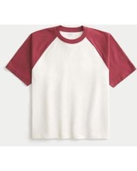 Hollister - Boxy Heavyweight Cotton Raglan Crew T-shirt - Lyst