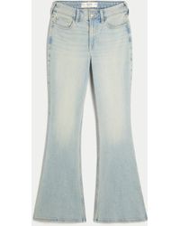 Hollister - High-rise Light Wash Star Pocket Flare Jeans - Lyst