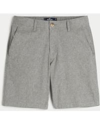 Hollister - Linen Blend Flex-waist Shorts 9" - Lyst