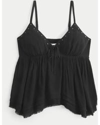 Hollister - Easy Shine Ruffle Babydoll Top - Lyst
