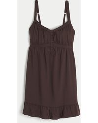 Hollister - Button Front Mini Dress - Lyst