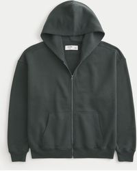 Hollister - Boxy Zip-up Hoodie - Lyst