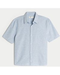 Hollister - Boxy Short-sleeve Linen-blend Shirt - Lyst