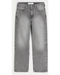 Hollister - Washed Grey Baggy Jeans - Lyst