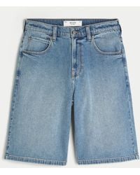 Hollister - Medium Wash Super Baggy Denim Shorts - Lyst