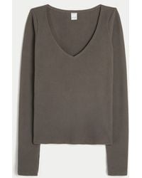 Hollister - Gilly Hicks Always Cozy Waffle V-neck Long-sleeve Top - Lyst