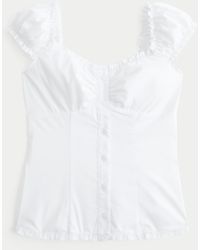 Hollister - Short-sleeve Stretch Poplin Top - Lyst