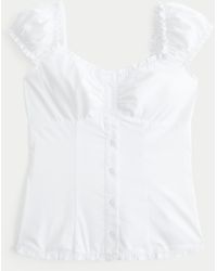 Hollister - Short-sleeve Stretch Poplin Top - Lyst