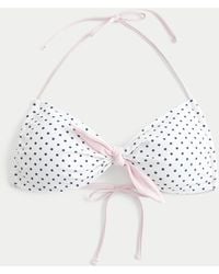 Hollister - Front Tie Halter Bikini Top - Lyst