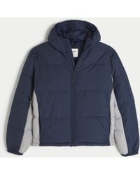 Hollister - Hooded Colorblock Puffer Jacket - Lyst