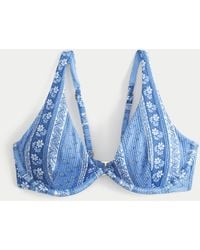 Hollister - High Apex geripptes Bikinioberteil mit Bügel - Lyst