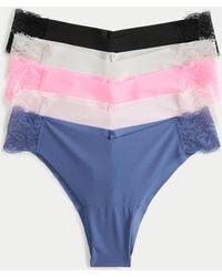 Hollister - Gilly Hicks Lace-side No-show Cheeky Underwear 5-pack - Lyst