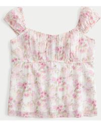 Hollister - Ruched Babydoll Top - Lyst