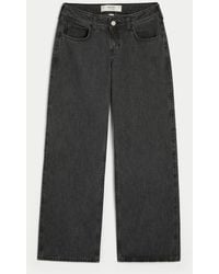 Hollister - Curvy Low-rise Washed Black Baggy Jeans - Lyst