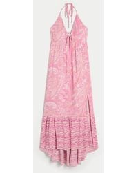 Hollister - Neckholder-Maxikleid mit asymmetrischem Saum - Lyst