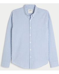 Hollister - Long-sleeve Seersucker Button-through Shirt - Lyst