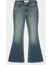 Hollister - High-rise Medium Wash Flare Jeans - Lyst