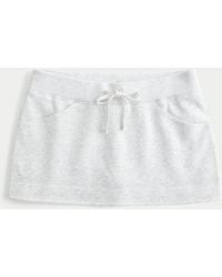 Hollister - Low-rise Fleece Mini Skort - Lyst
