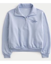 Hollister - Easy Logo Half-zip Sweatshirt - Lyst