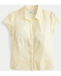 Hollister - Short-sleeve Embroidered Hem Shirt - Lyst
