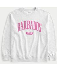 Hollister - Oversized-Frottee-Sweatshirt mit Barbados-Grafik - Lyst